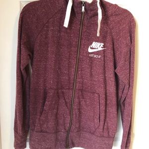 Nike heathered burgundy zip up